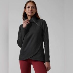 Athleta Cozy Karma Black Zip Pullover
